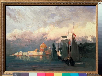 On the Neva (Ryssland) - On the Neva - Målning av Fjodor Vasilyev (Feodor Alexandrovich, Fiodor Alexandrovitch Vasiliev (1850-1873), olja på duk - rysk konst