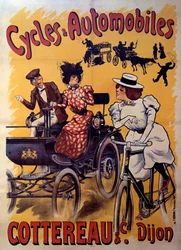 Affisch för cyklar och bilar Cottereau et compagnie. tidigt 1900-tal (affisch)