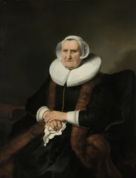 Porträtt av en gammal dam, möjligen Elisabeth Bas Porträtt av en gammal dam, möjligen Elisabeth Jacobsdr Bas (1571-1649), änka efter Jochem Hendricksz Swartenhont