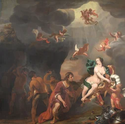 Aeneas tar emot en ny rustning från Venus