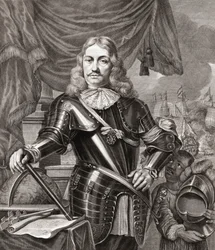 Cornelis Maartenszoon Tromp, efter en gravyr av Lambert Visscher från en målning av Ferdinand Bol