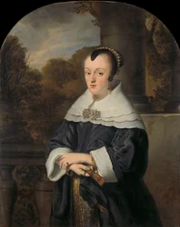 Porträtt av Maria Rey Maria Rey (1630/31-1703). Hustru till Roelof Meulenaer