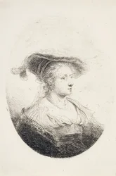 Ung dam med plymad hatt, 1644