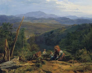 Wienerwald landskap med Wildegg slott