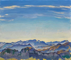 Waadland Alperna från Rochers de Naye. 1917