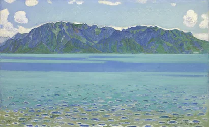 Le Grammont, av Hodler, Ferdinand (1853-1918). olja på duk