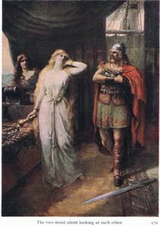 De två stirrade på varandra, illustration från The Stories of Wagner