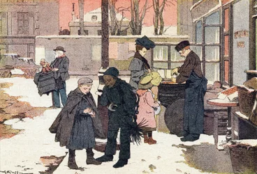 Kastanjehandlaren, i barndomens bilderbok, ca 1900 (gravyr)
