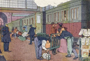 Stationen, i barndomens bilderbok, ca 1900 (gravyr)