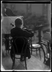Violinist från Wien medlem i en filharmonisk orkester