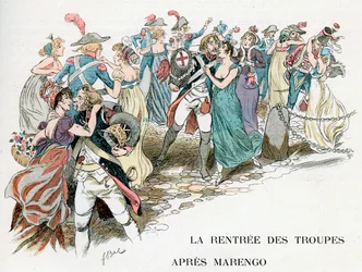 De franska truppernas återkomst från Marengo, 1800, c1870-1950