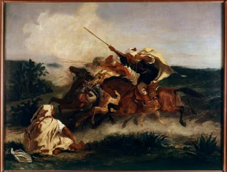 Arabisk Fantasiamålning av Eugene Delacroix (1798-1863) 1832