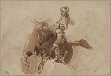 Pansarfigur till häst recto, ca. 1828.