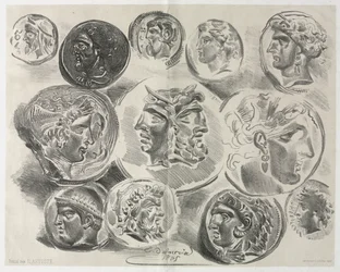 Ark med tolv antika medaljer, 1825.