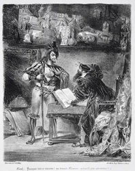Första mötet mellan Faust och Mephistopheles: `Why all this Noise