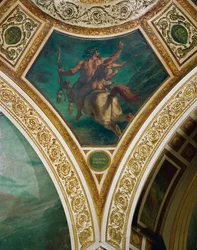 Fresker från spandrillerna i stora salen i Assemblee nationale, Paris: Akilles utbildning (fresk)
