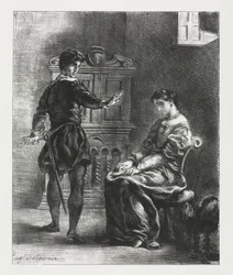 Hamlet: Hamlet och Ophelia, 1834.