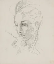 Head of Liberty (grafitpenna på papper)