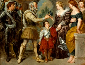 Henri IV överlåter regentskapet till Marie deMedici (efter Rubens), c.1830-4
