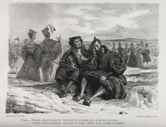 Illustrationer för Faust: Faust och Wagner, 1828.