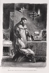Illustrationer för Faust: Faust i sitt omklädningsrum, 1828.