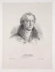 Illustrationer för Faust: Frontispice - Porträtt av Johann Wolfgang von Goethe, 1828.