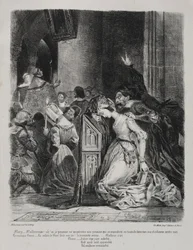 Illustrationer för Faust: Marguerite i kyrkan, 1828.