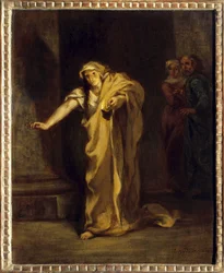 Lady Macbeth sömngångar Illustration av verket med samma namn av William Shakespeare (1564-1616). Målning av Eugene Delacroix (1798-1863) 1850 sön. 0,40 x 0,32 m Fredericton. Beaverbrook Art Gallery