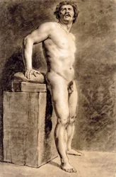 Manlig akademifigur, troligen Polonais, stående, 1821