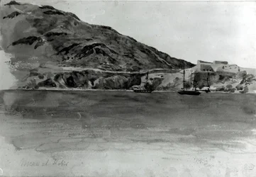 Mers El-Kebir, Algeriet (wc på papper) (bw foto)