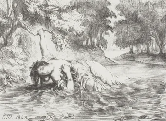 Ophelias död, 1843