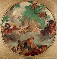 Fred kom för att trösta män och föra tillbaka överflöd Målning av Eugene Delacroix (1798-1863) 1849-1854 Diam. 78 cm Paris, Musee Carnavalet