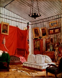 Studie for Interieur med to portrætter (maleri, ca. 1834) swed