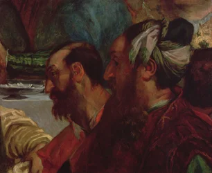 Studie av två huvuden (efter The Wedding at Cana av Veronese), 1820