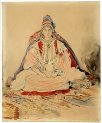 Tangers judiska äktenskap. Akvarellteckning av Eugene Delacroix (1798-1863)