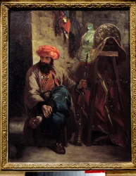 Den turkiska sadelmålningen av Eugene Delacroix (1798-1863) 1825 Sön. 0,41x0,33 m .