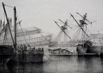 Brigantine, litografi av Ferdinand Perrot