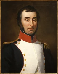 Porträtt av Andre Massena (1758-1817, hertig av Rivoli och prins av Essling, marechal av imperiet), befälhavande för den andra bataljonen av Var (1792). Målning av Ferdinand Wachsmuth (1802-1869), olja på duk