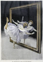 Klassisk dans: dansare gör övningar framför en spegel - n.d., tysk dok.