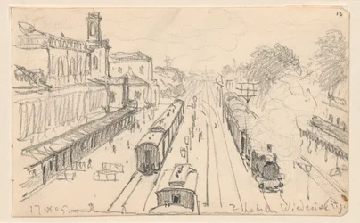 Vy över järnvägsstationen i Warszawa