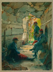 Infanterisoldater i vila, Route de Vailly
