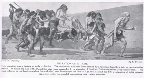 En stams migration, illustration ur "Hutchinsons nationernas historia", cirka 1910