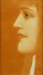 Studie av en kvinna i profil, 1910