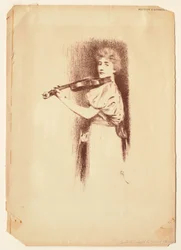 Kvinna som spelar violin