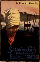 Reproduktion av en affisch för reklam för "Salon des Cent", Rue Bonaparte, Paris