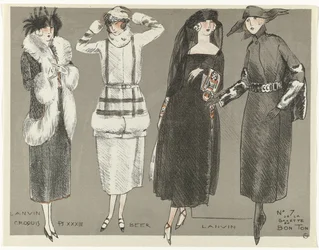 Gazette du Bon Ton, 1920 - nr 7, Croquis Pl XXXIII: Lanvin / Beer / Lanvin (titel på objekt)