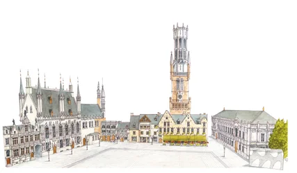 Burg torget. Brygge, Belgien.