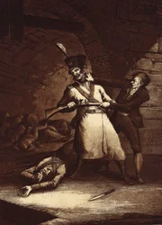 Jose de la Hera gör uppror mot en av Napoleonska arméns soldater, ca. 1812-13 (etsning)