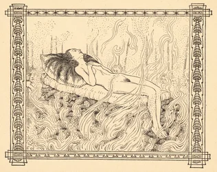 Brännoffer, tallrik 4, från portföljen "Signs of Life", pub. 1908 i Berlin av Fritz Heyder Verlag