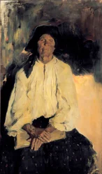 Porträtt av en gammal dam